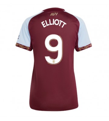 Aston Villa Harvey Elliott #9 Replica Home Stadium Shirt for Women 2025-26 Short Sleeve